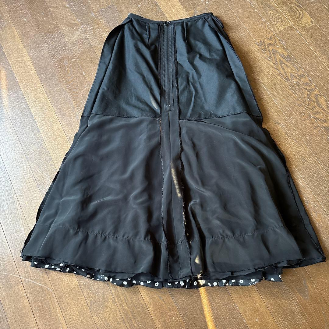 フラメンコツーピース　黒白チェック