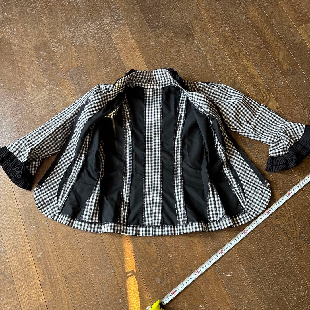 フラメンコツーピース　黒白チェック