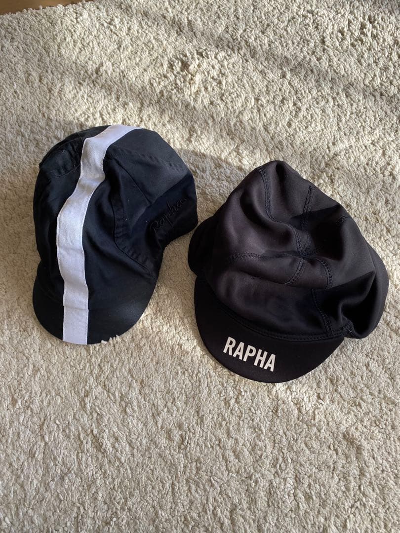 Rapha ２枚サイクルキャップ M-L ブラック/ホワイト