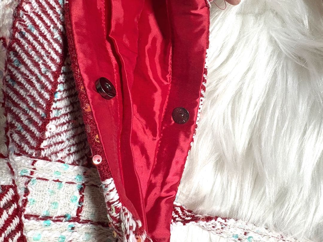 じ*ん様 シャネル CHANEL バーガンディ スパンコール トートバッグ