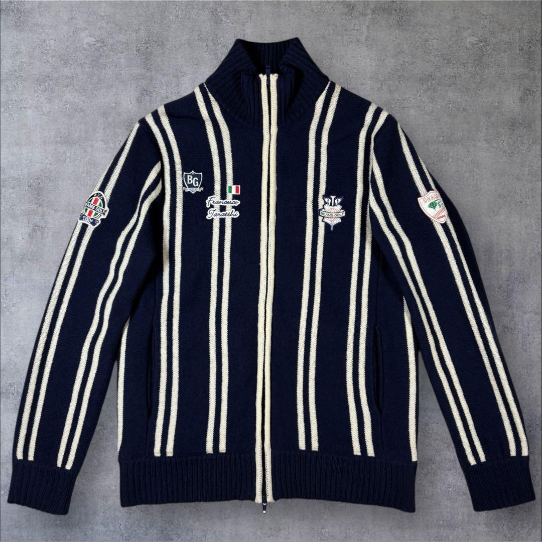 美品 BEAMSGOLF ビームスゴルフ ニット エアシャット ジップジャケット