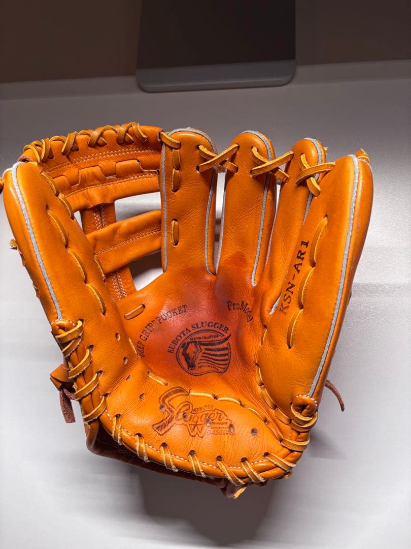 新品未使用久保田スラッガー 軟式AR1 右投げ 東京支店型付け H3ラベル 袋付