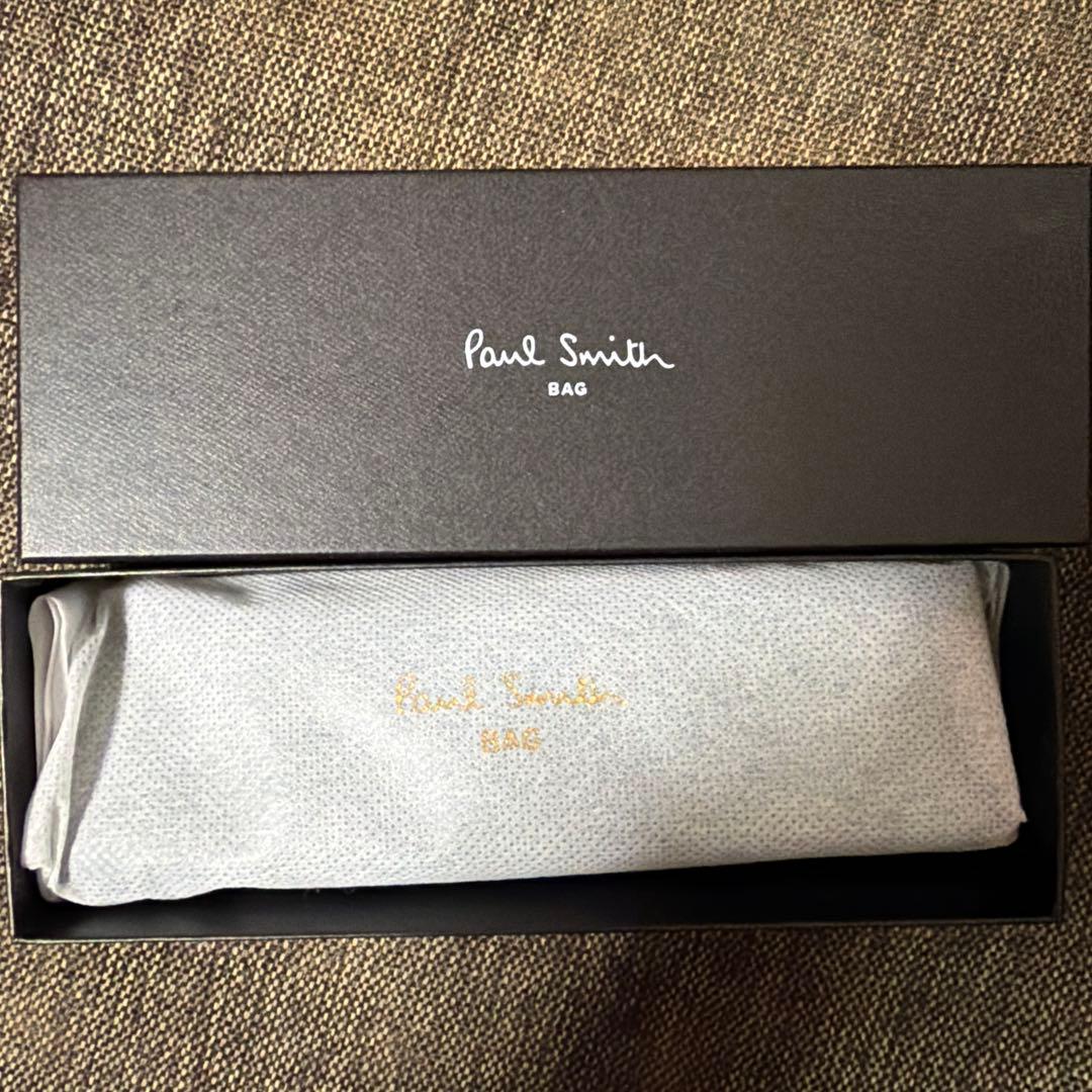 Paul Smith 筆箱 青 レザー ストライプ