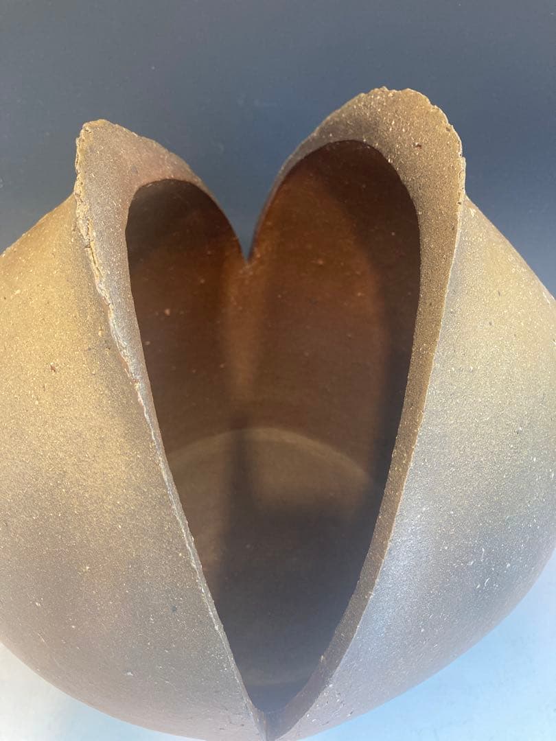 隠崎隆一 作 備前大花入 共箱 高さ 33cm 希少大作