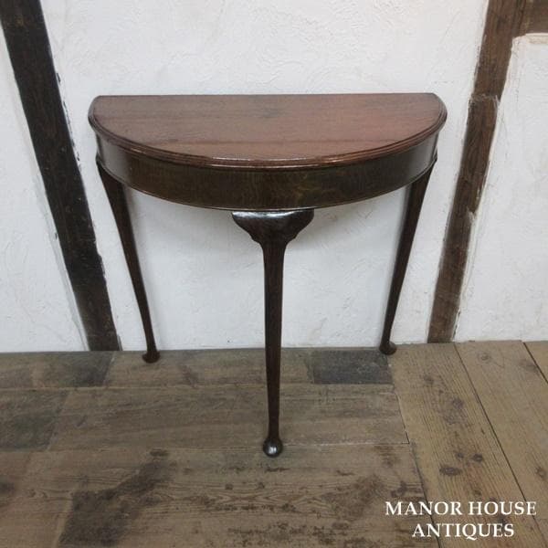 イギリス アンティーク 家具 コンソールテーブル ハーフムーン 猫脚 6133e