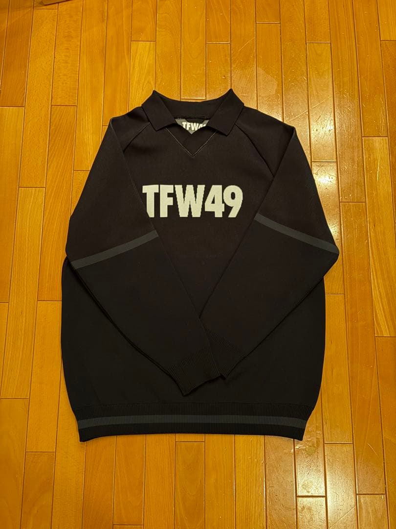 TFW49 黒 ポロ襟 セーター Lサイズ