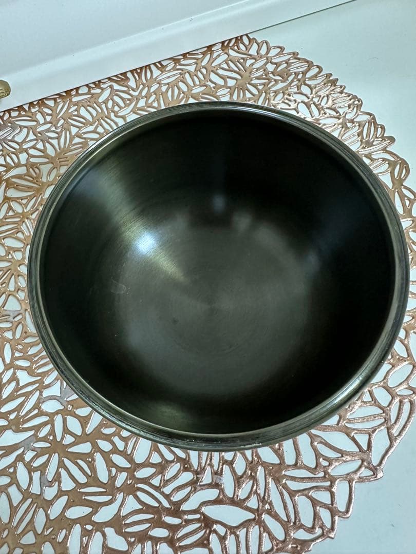 【茶道具】糸目　唐金建水