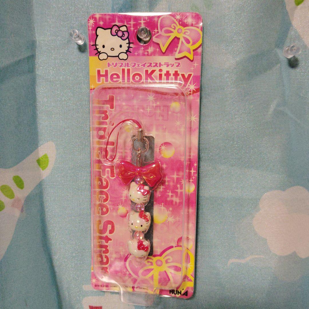 キティ トリプルフェイス　ストラップ　2005　ピンク　ラナ
