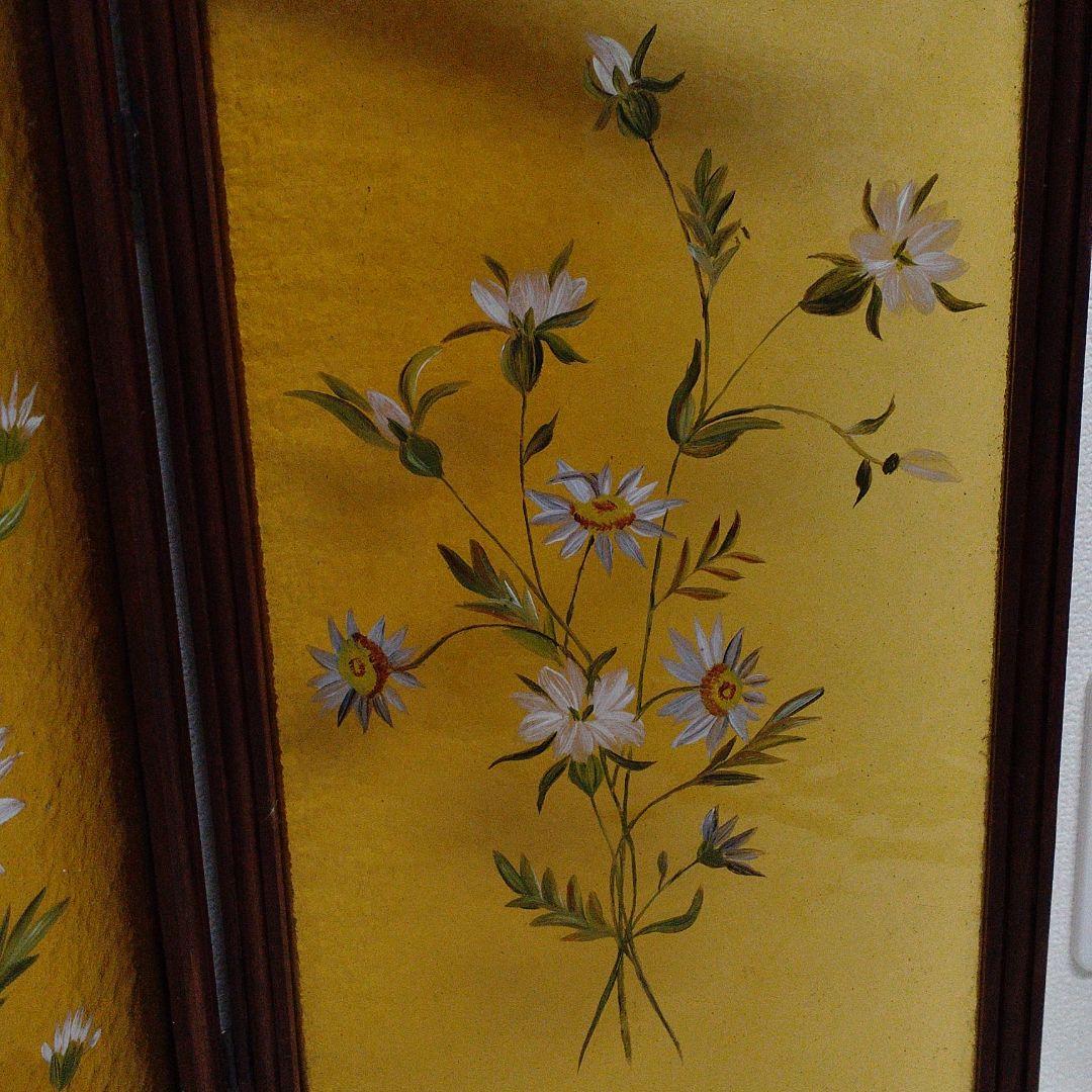 アンティーク　フランス　手描きのガラス　オブジェ