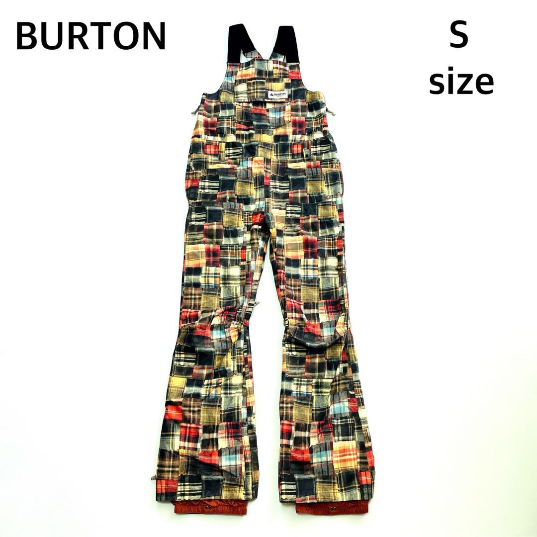 6646 バートン　ビブパンツ　パッチワーク柄　つなぎ　スノーボード レディース