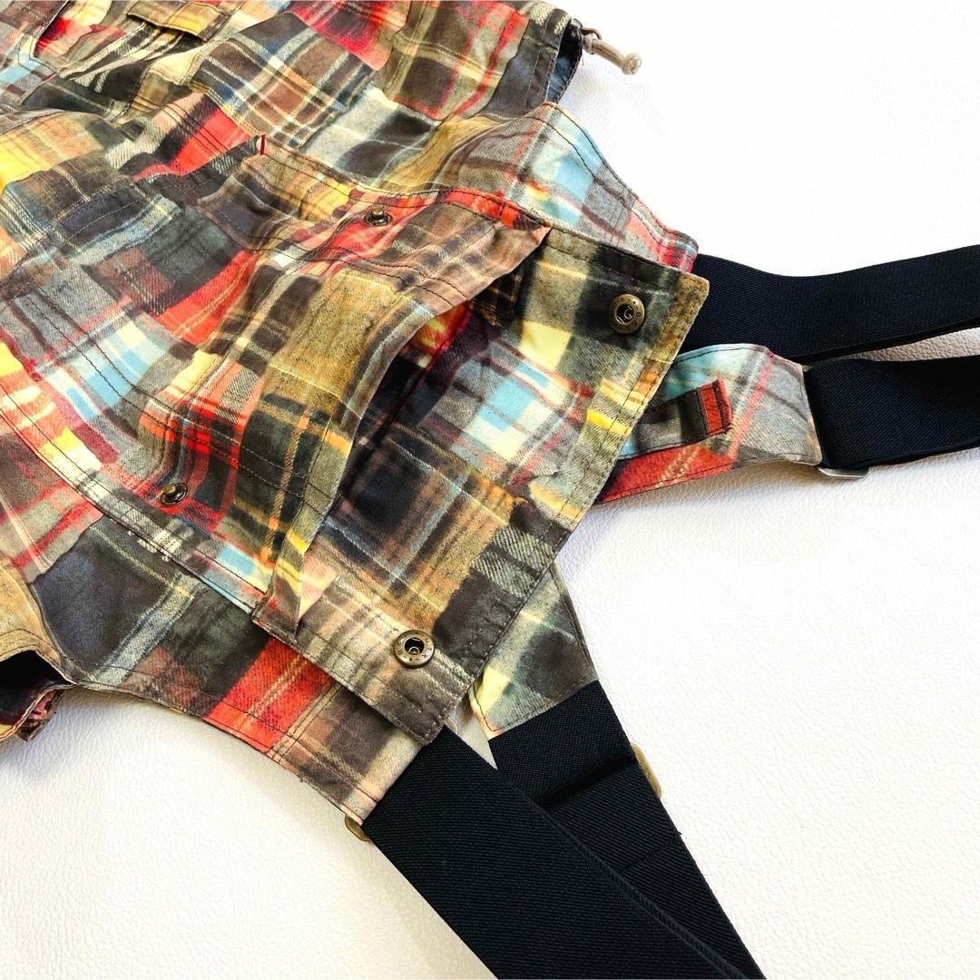 6646 バートン　ビブパンツ　パッチワーク柄　つなぎ　スノーボード レディース