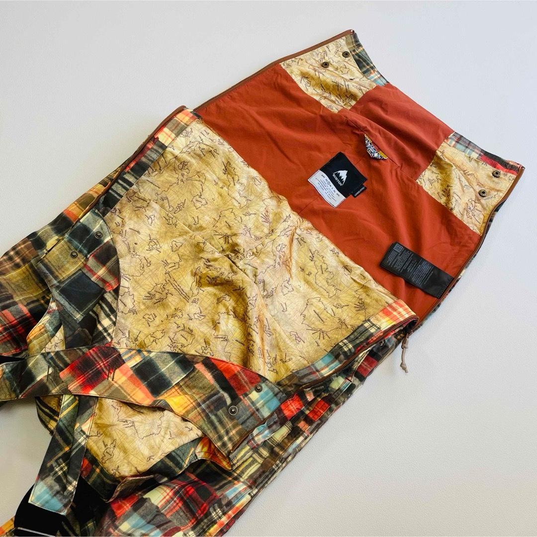 6646 バートン　ビブパンツ　パッチワーク柄　つなぎ　スノーボード レディース