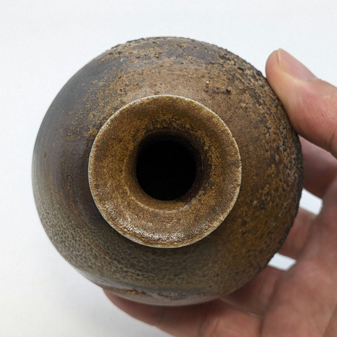 藤本道生 備前焼 ゴマ窯変徳利&虹彩ぐい呑 共箱共布 酒器 とっくり 酒盃 酒杯