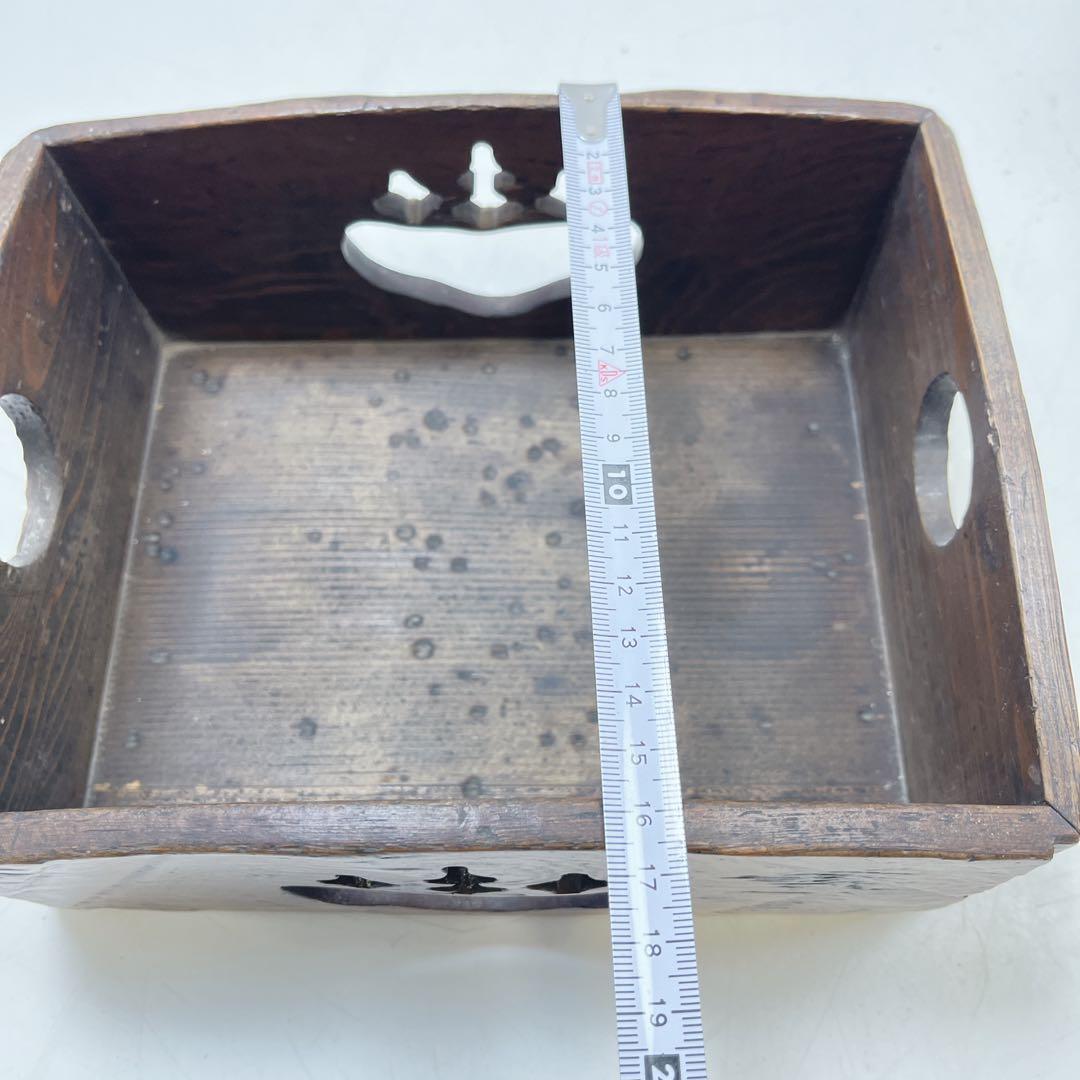 CH3218 茶道具　煙草盆　灰入れ　竹灰吹　木箱　古道具