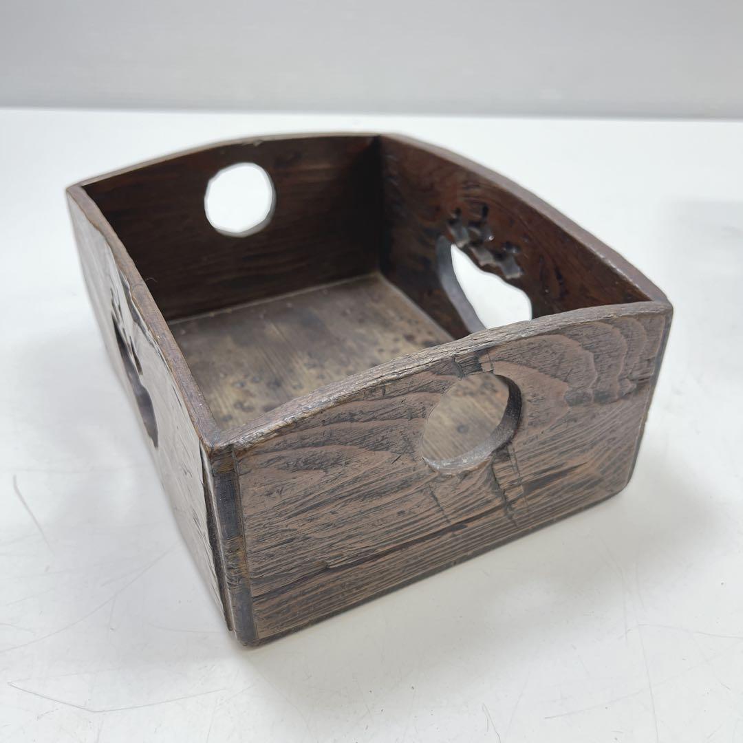 CH3218 茶道具　煙草盆　灰入れ　竹灰吹　木箱　古道具