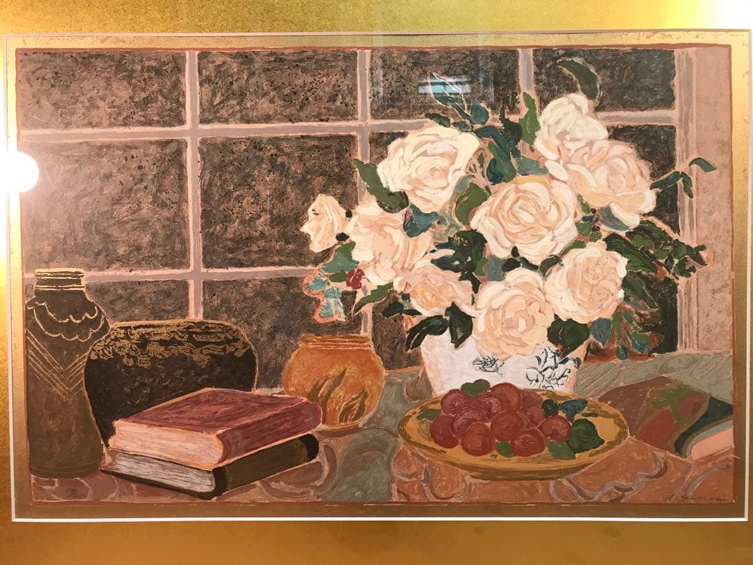 エレン・ガン　「バラの季節Ⅰ」　シルクスクリーン　直筆サイン・エディション有り