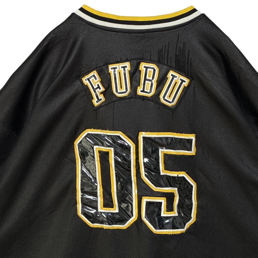 FUBU フブ ユニフォーム ゲームシャツ 刺繍ロゴ 黒 3XL ヒップホップ