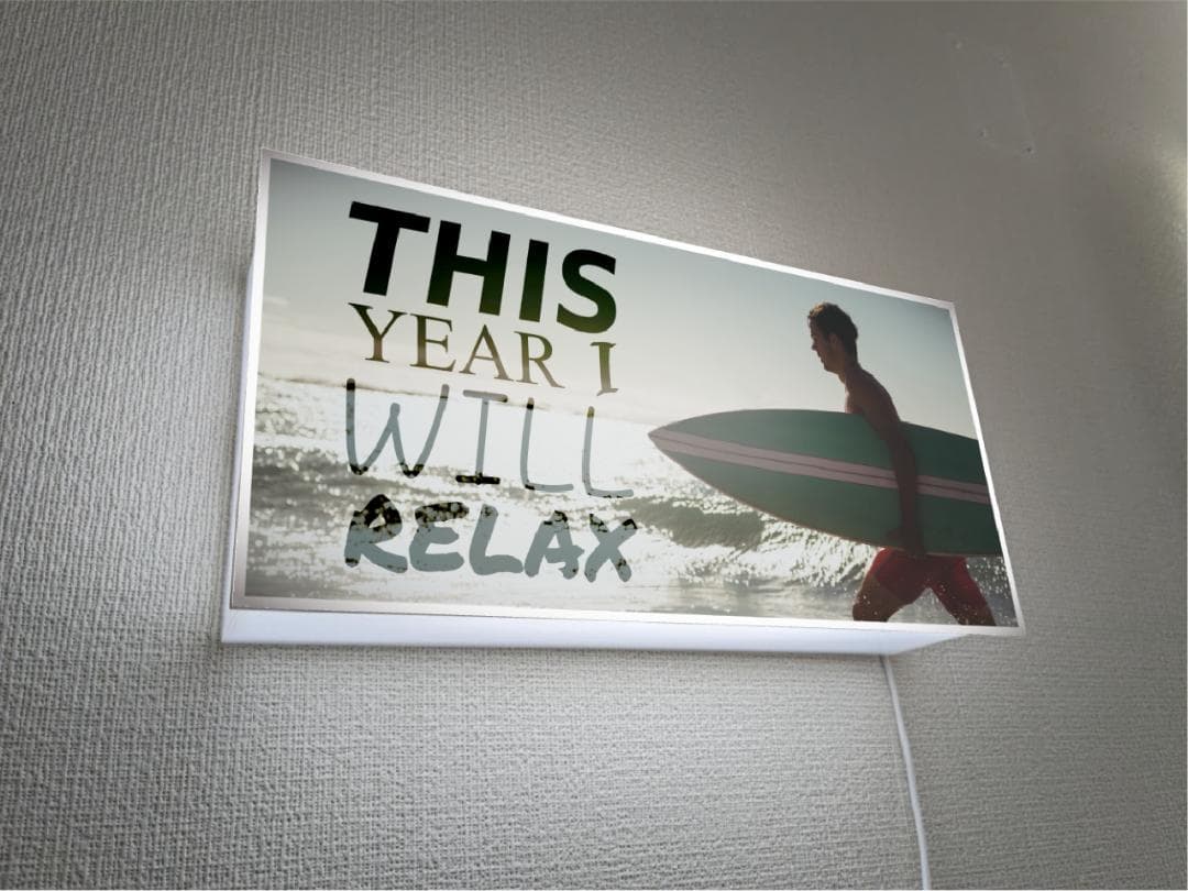 【オーダー無料】サーフィン 波乗り サーフビーチ 看板 置物 雑貨 ライトBOX