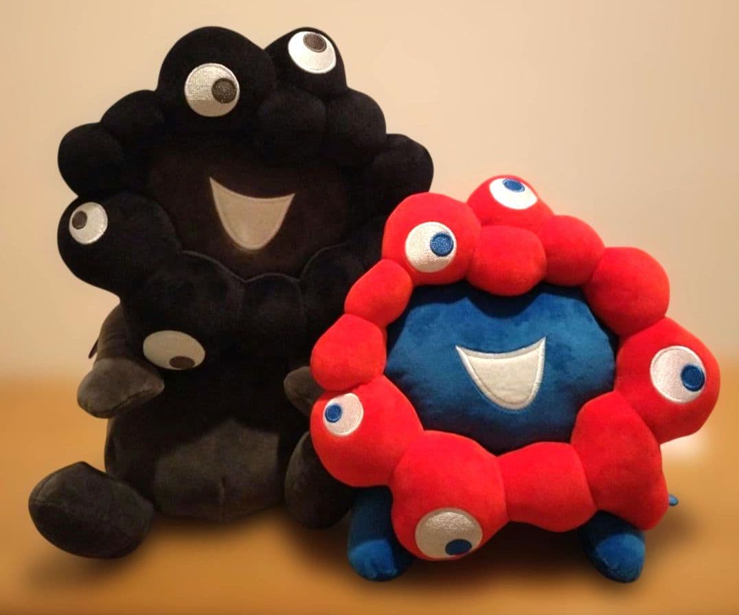 ミャクミャク　黒ミャクミャク　Lサイズぬいぐるみ　マイドオオキニ缶　壺　タオル