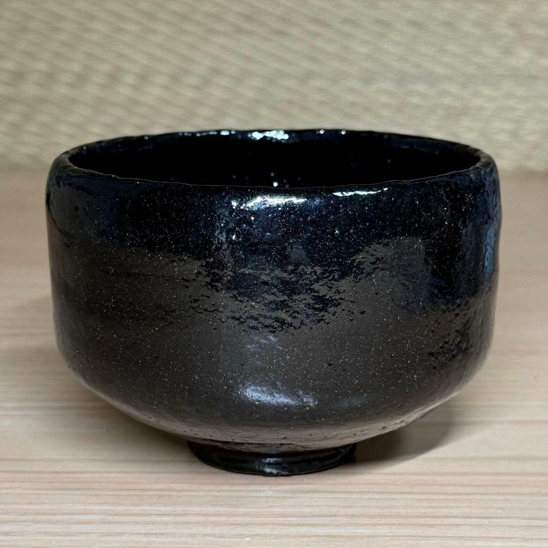 楽焼 佐々木昭楽 長次郎写 東陽坊 黒楽 茶碗 抹茶碗 茶道具 共箱 共布 栞