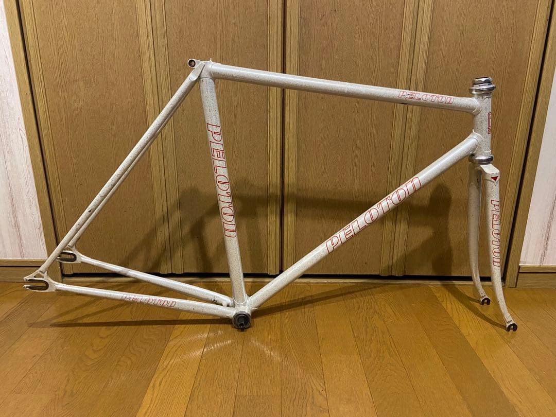 PELOTON ホワイトフレーム njs 競輪　トラックフレーム　ピスト