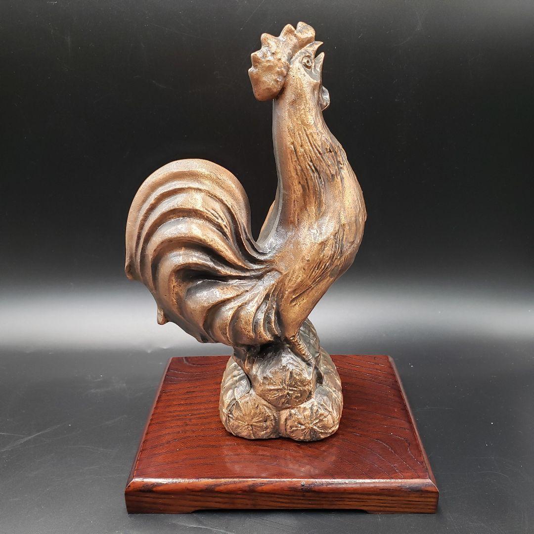 ⑩金属美術工芸品 酉置物 曙 鶏 トリ 銅 堀川恭作