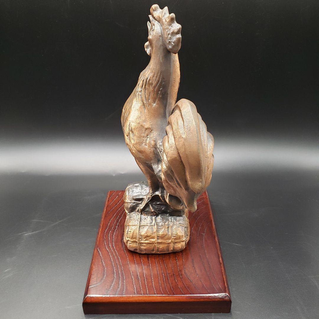 ⑩金属美術工芸品 酉置物 曙 鶏 トリ 銅 堀川恭作