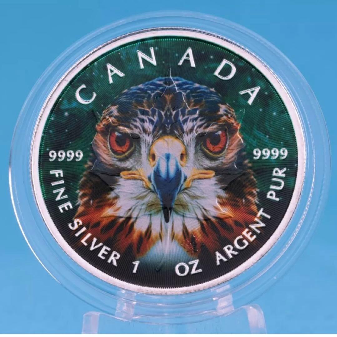 【世界100枚限定】カナダ メイプルリーフ 銀貨 ファルコン ハヤブサ 1オンス