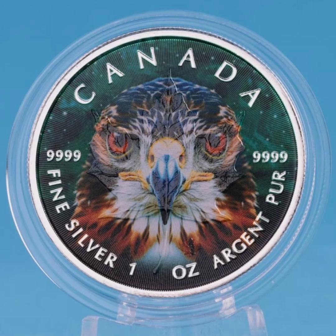 【世界100枚限定】カナダ メイプルリーフ 銀貨 ファルコン ハヤブサ 1オンス