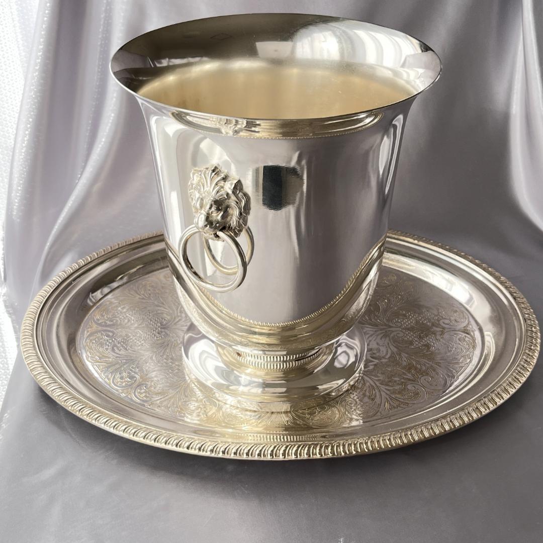 【仏蘭西】ライオンのワインクーラー / シャンパンクーラー 【シルバープレート】