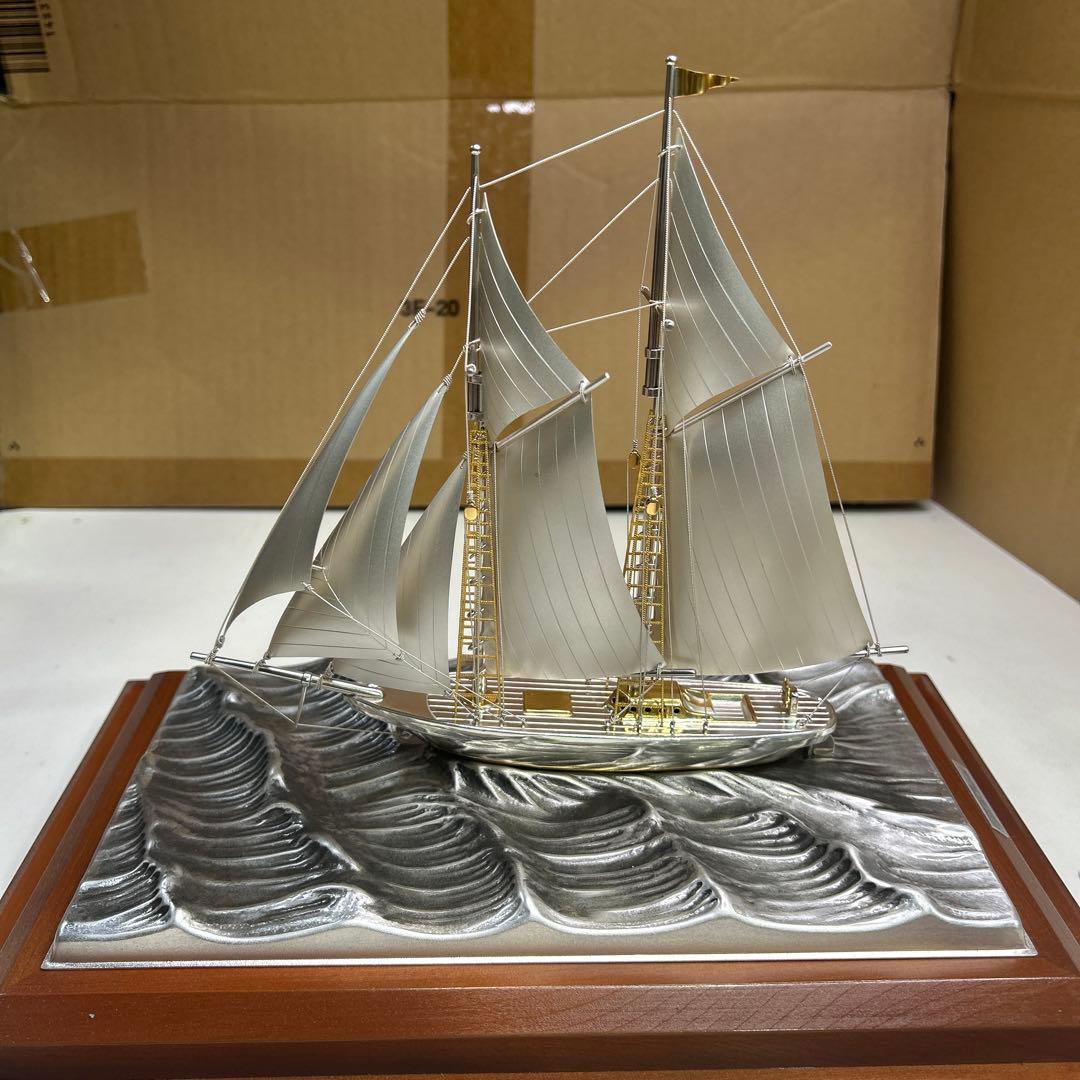 5796関武比古作 銀細工 ヨット 帆船 TAKEHIKO SILVER