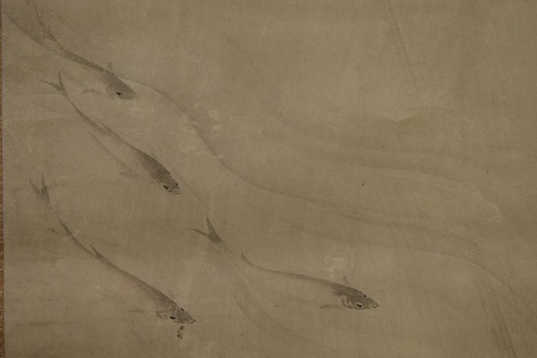 模写/圓山応挙/円山応挙/群鮎図/布袋屋掛軸HI-712