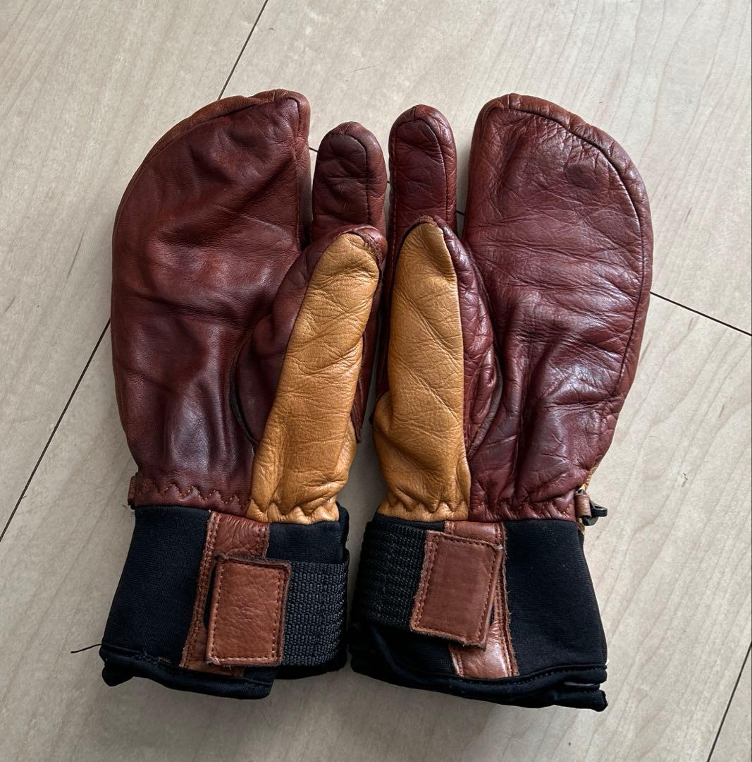 【美品】HESTRA へストラ　 オールレザー　topo3フィンガー　サイズ4