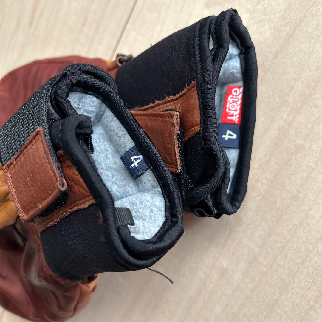 【美品】HESTRA へストラ　 オールレザー　topo3フィンガー　サイズ4