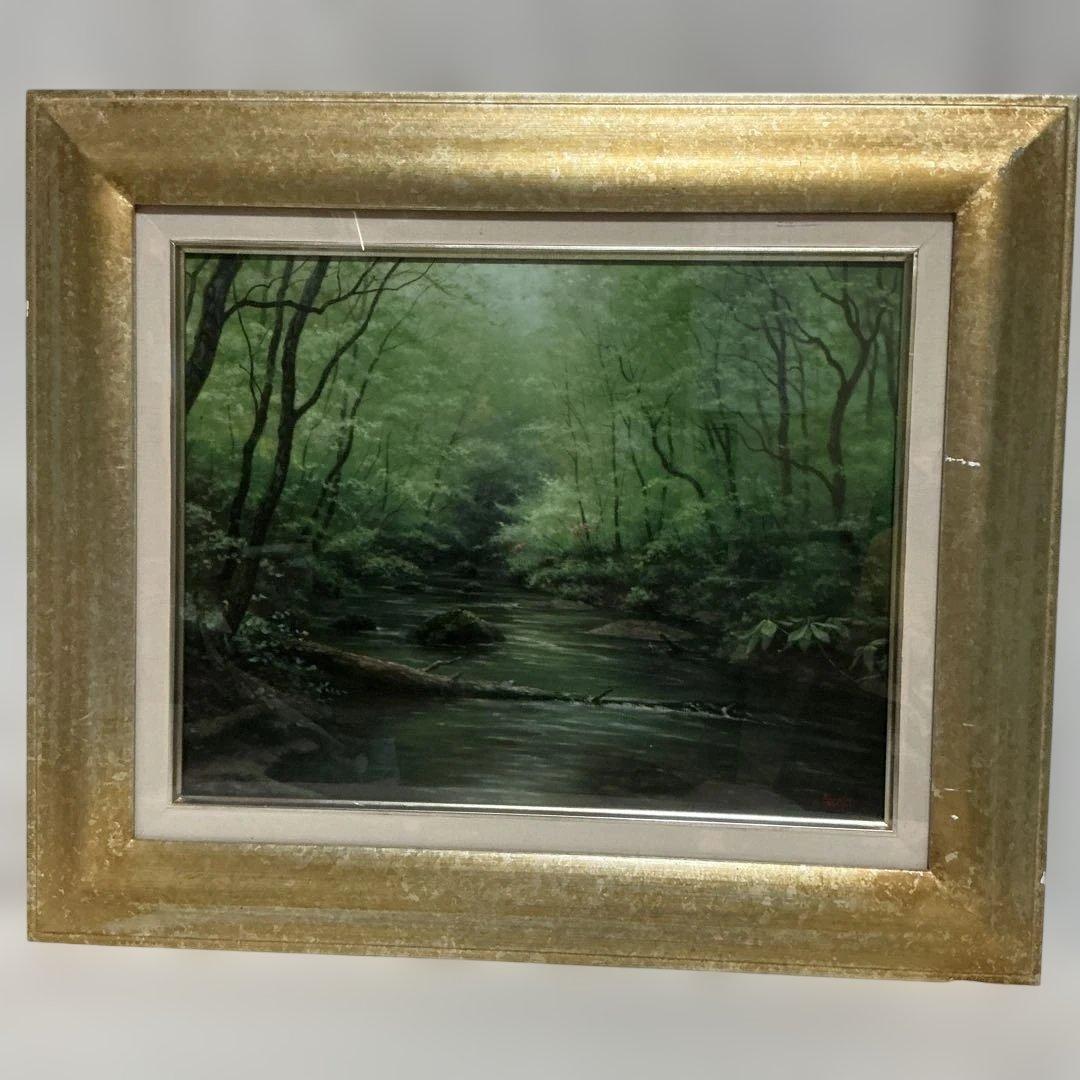 秀ちゃんさん専用　向山一石　（もいやまいつせき）　春光に憩う　「奥入瀬」　F6