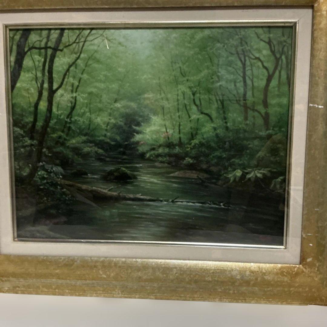 秀ちゃんさん専用　向山一石　（もいやまいつせき）　春光に憩う　「奥入瀬」　F6