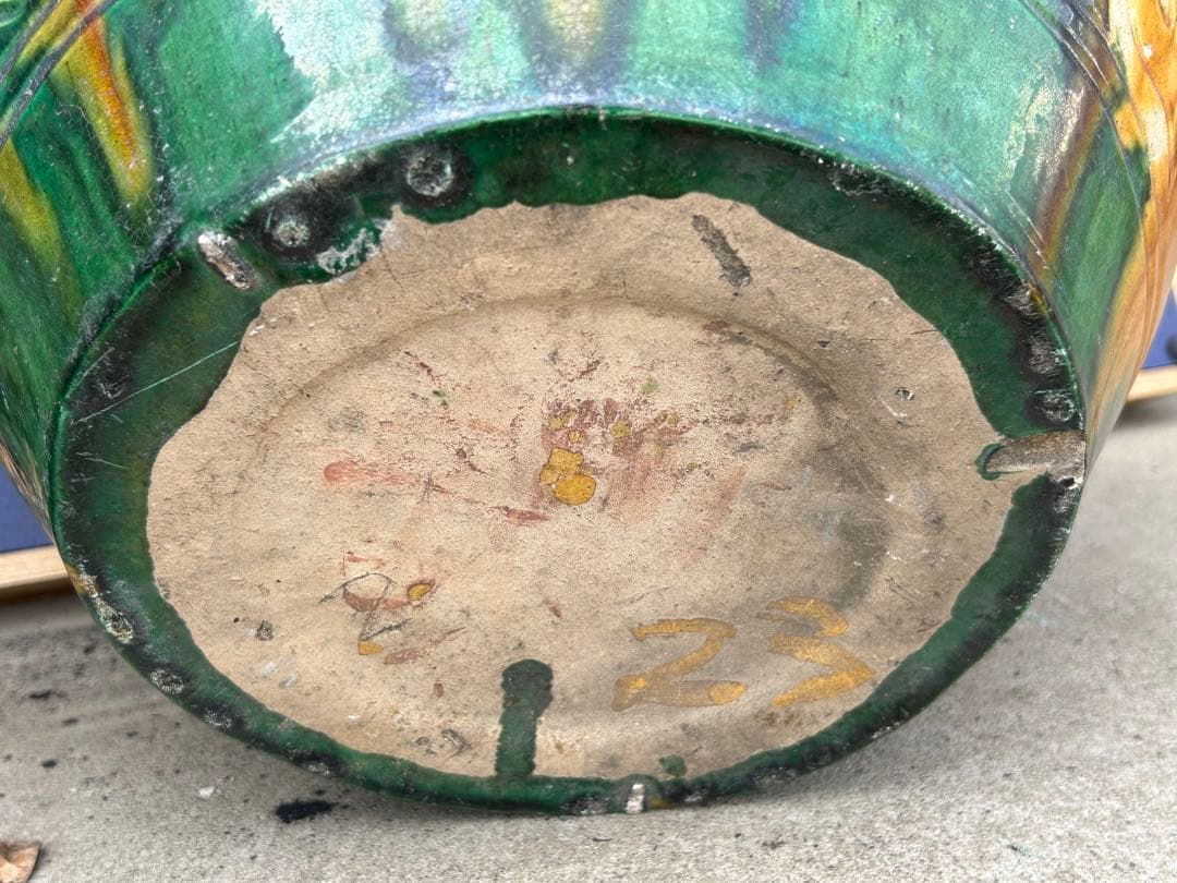 中国　三彩　蓮鷺紋鉢　送料込み0420