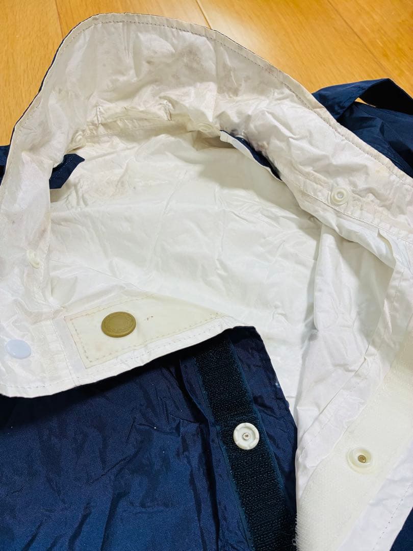ネイビーレインウェア ボタン付き リバーシブルタイプ 難ありジャンク品