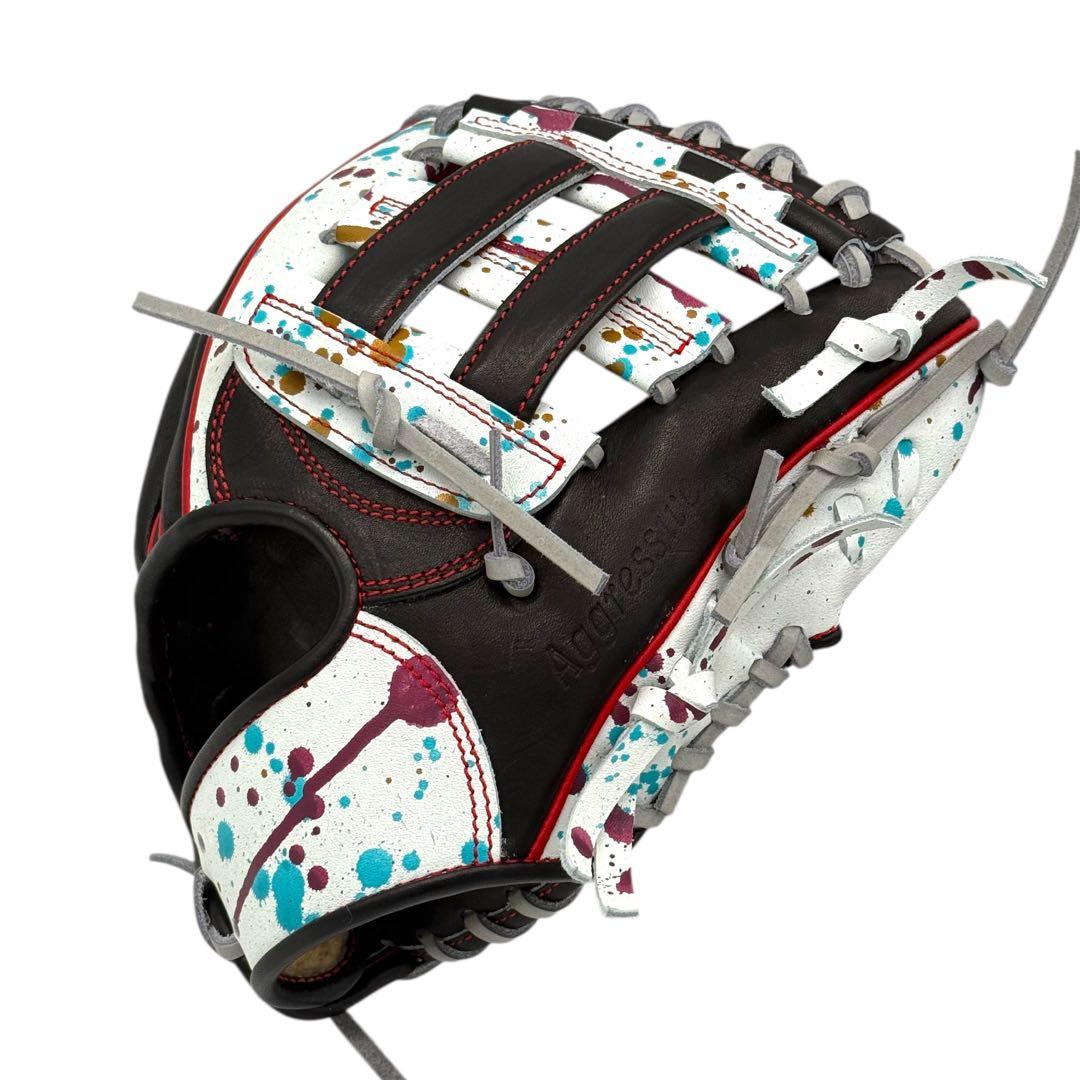 【魔改造】久保田スラッガー軟式KSN-AR2 内野用　ブラック×ペイントホワイト