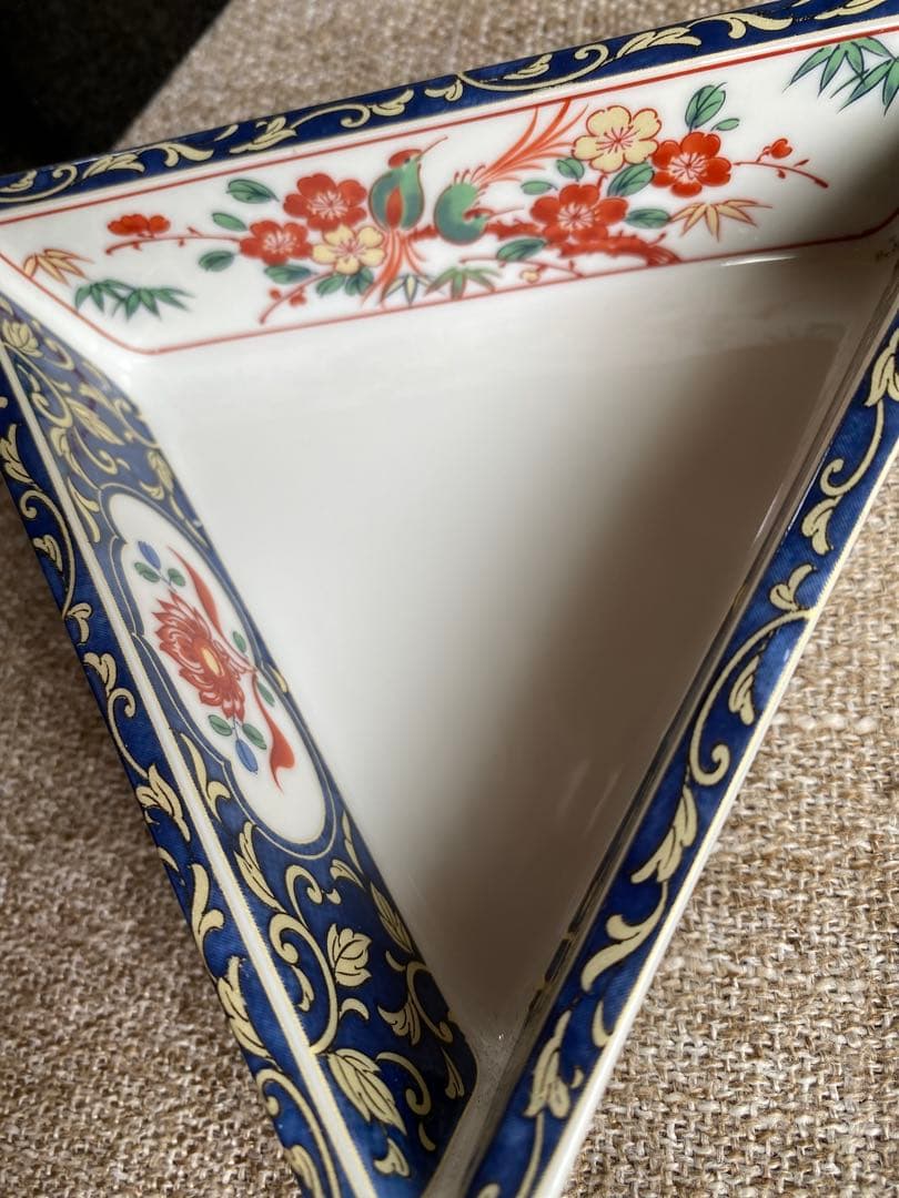 六角形扇子模様の漆器重箱