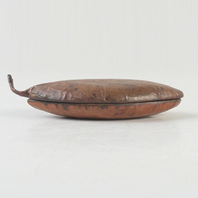 茶道具　山中塗師　新井宗賀作　乾漆　柿ノ葉香合　共箱　V　9706