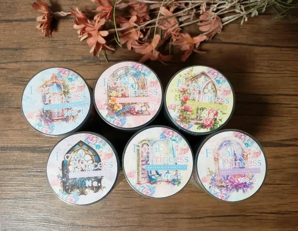 【nene様】「フローラルプリンセス光のフラワーウィンドウPETテープ6種」①