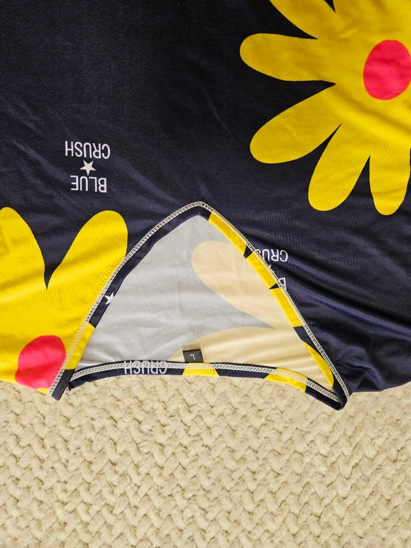 BLUE CRUSH 花柄ポロシャツ ネイビー/イエロー　２点セット