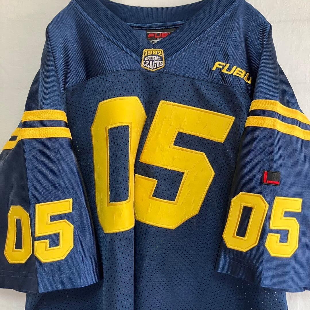 FUBU ゲームシャツ 05 刺繍 1992 オフィシャルリーグ ネイビーXL