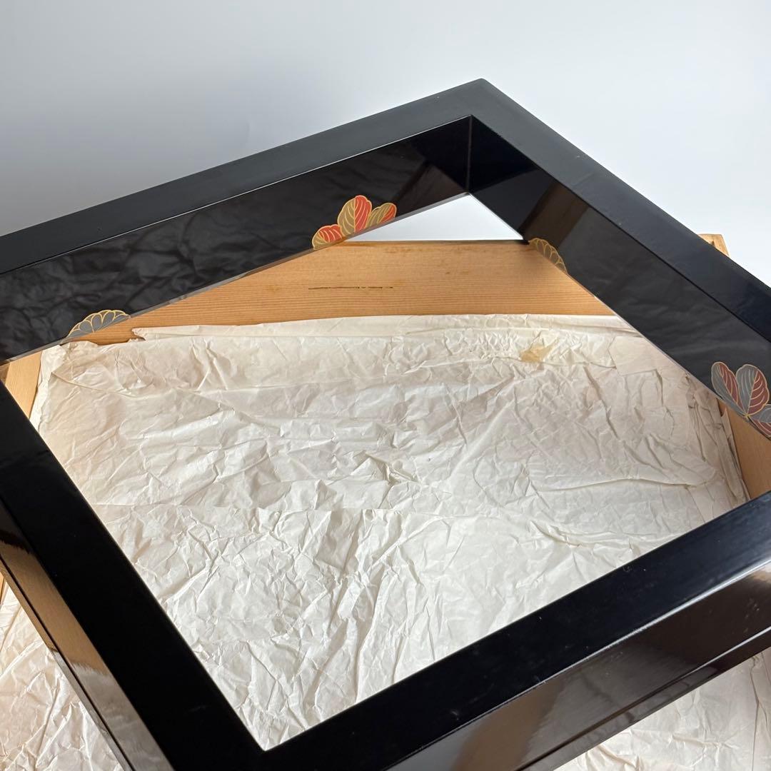 塗師 道場宗廣 菊桐蒔絵 炉縁 共箱 山中塗 木製漆器 茶道