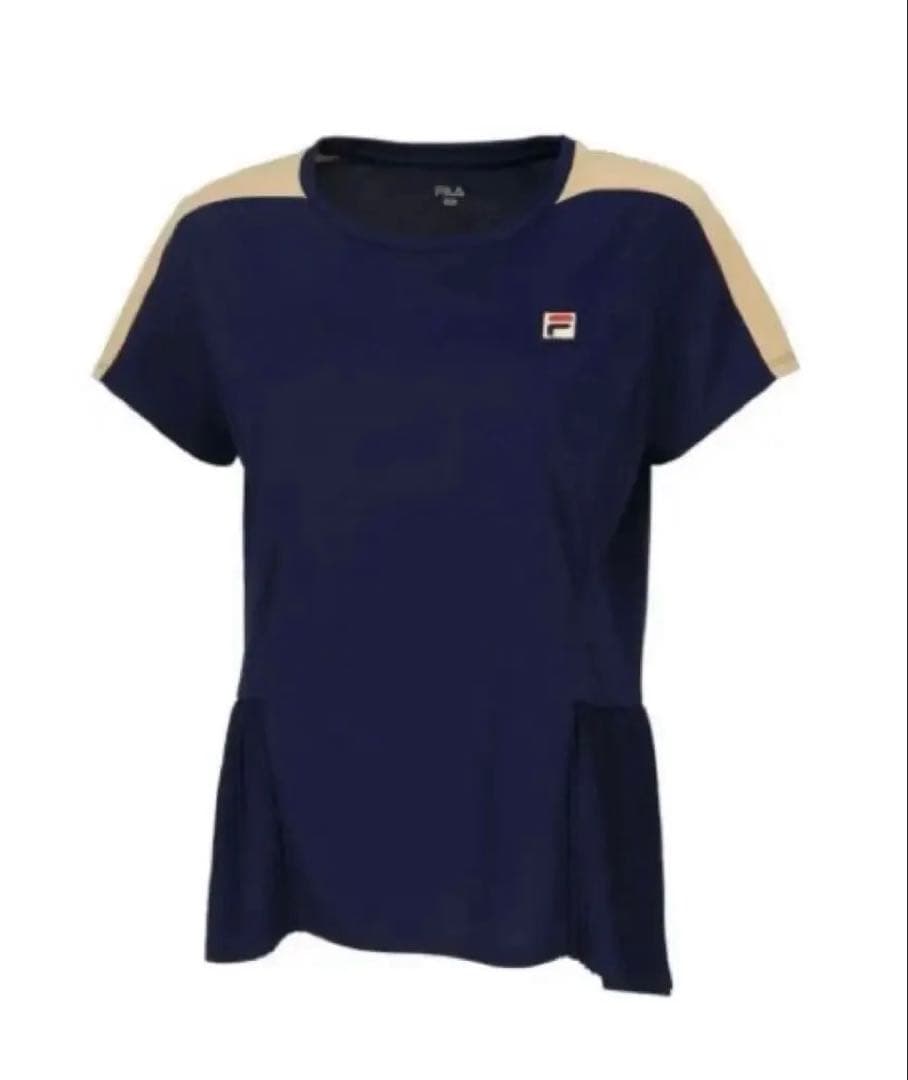 No.647 FILA スタイルアップ抜群ゲームシャツ☆NAVY☆XL☆