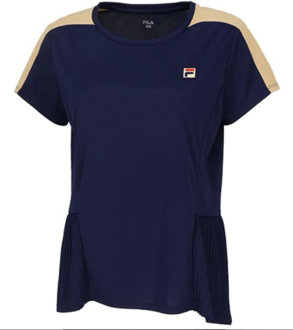 No.647 FILA スタイルアップ抜群ゲームシャツ☆NAVY☆XL☆