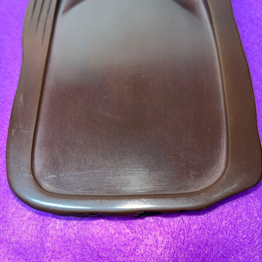 ⭕️赤間硯　カタツムリ彫刻　日下健一(研堂)作　19cm超　特殊研美品