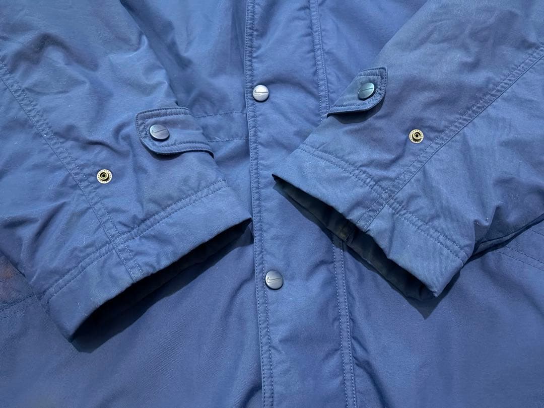 NIKE 90s ベンチコート　ロングコート　裏ボア　防寒　ネイビー　Lサイズ