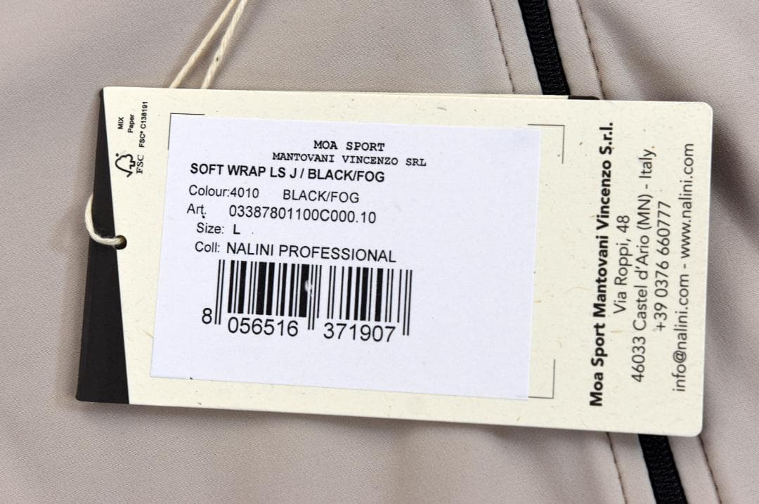 Nalini SOFT WRAP 長袖ジャージ size:L ブラック/フォグ